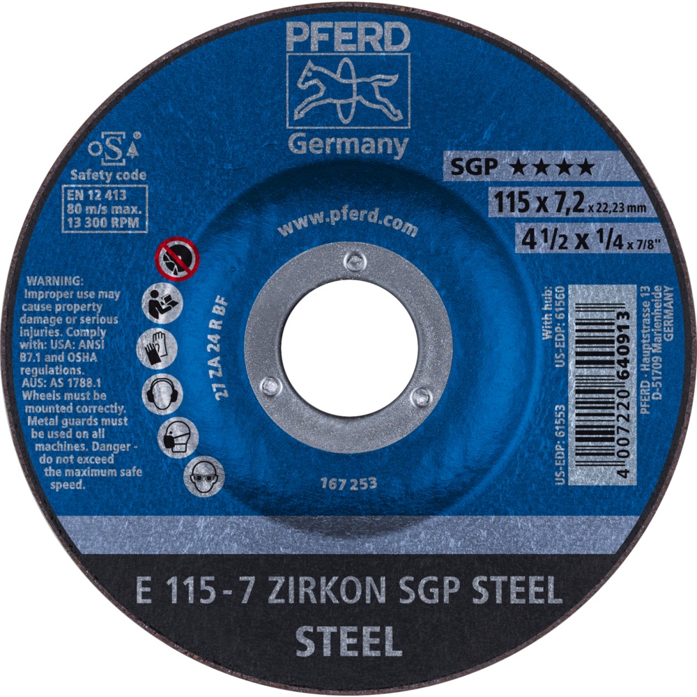Schruppscheiben E 115-7 ZIRKON SGP STEEL