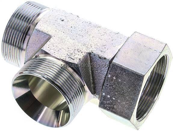 LTE-T-Stück, 60°-Kegel, G 2"(AG/IG), Stahl verzinkt