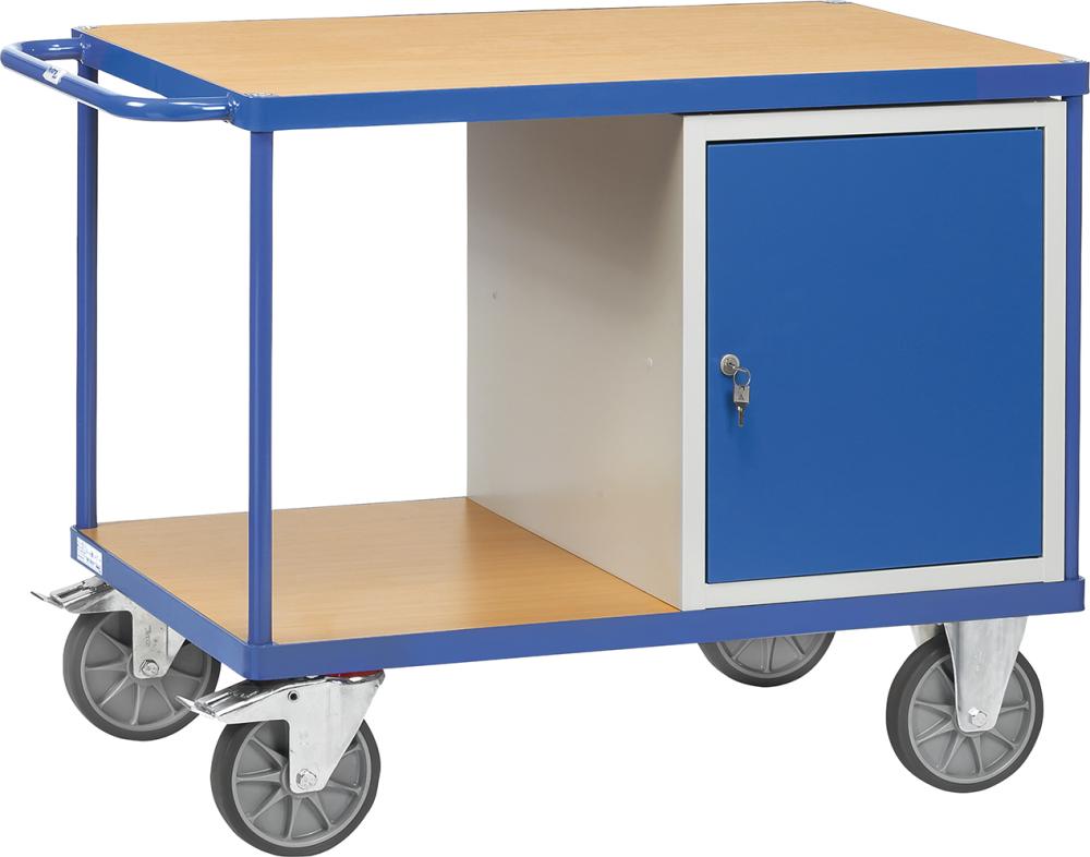Werkstattwagen 600 kg 1250x800mm, 1 Tür, 2 Böde