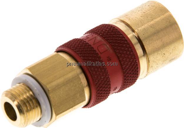 Kupplungsdose (NW5) G 1/8"(AG), rot, Achteck SW10