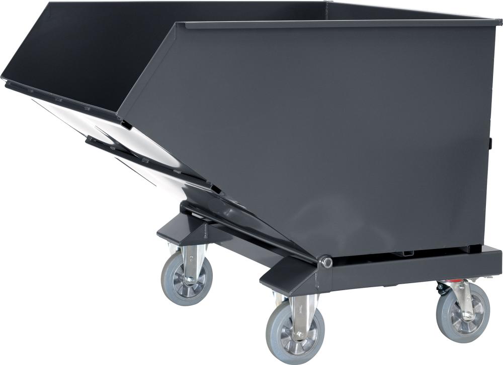 Muldenkipper 800l B1105xT1458xH1099 mm RAL 7016 Tragkraft 800kg mit Ablasshahn