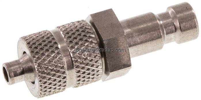 Kupplungsstecker (NW2,7) 4,3x3mm Schlauch, Edelstahl