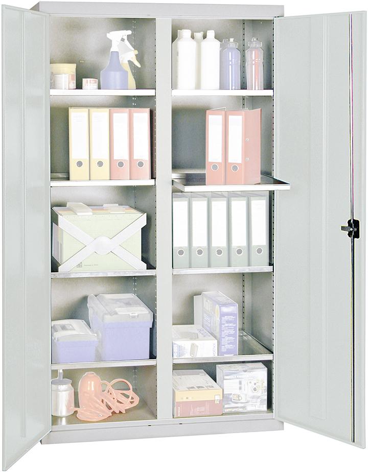 Werkzeugschrank B1000xT500xH1800 mm RAL7035 8 Wannenböden stumpf