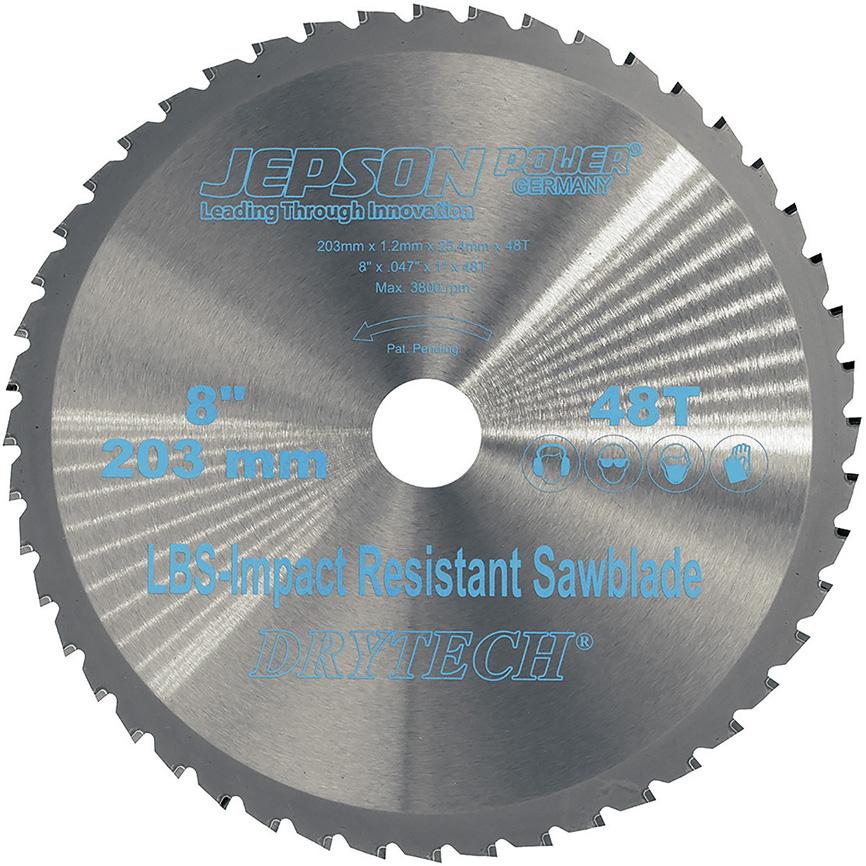 HM-Sägeblatt Drytech D=203x25,4x1,2mm 48Z für Stahl dünnwandig LBS schockresistent