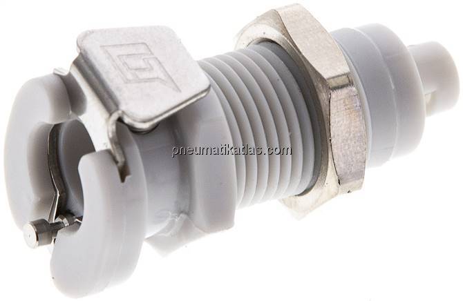 Schott-Kupplungsdose (MC) mit Schlauchtülle, Polypropylen (grau)