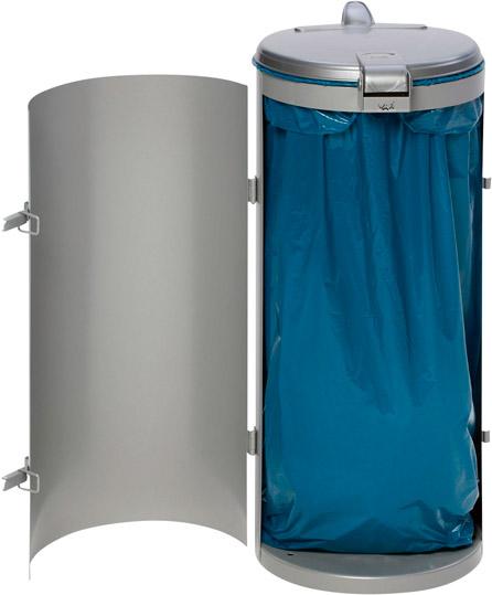 Abfallsammler mit Tür 120 l silber H 900 mm VAR