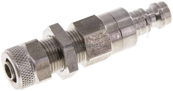 Schott-Kupplungsstecker (NW5) 8x6mm Schlauch, Edelstahl