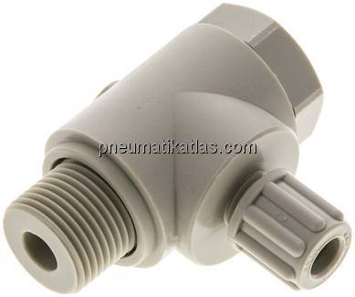 Winkel-Verschraubung G 3/8"-6x4mm, Polypropylen, Hohlschraube