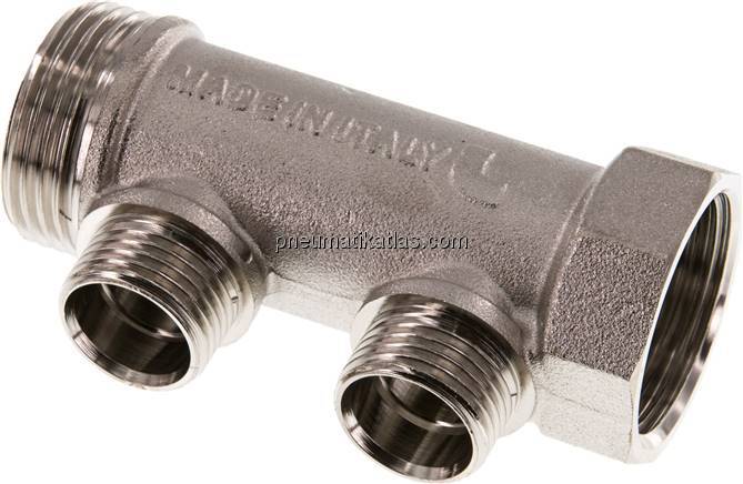 Verteilerrohr G 1"(IG/AG), Abgang 2x G 1/2" (AG)