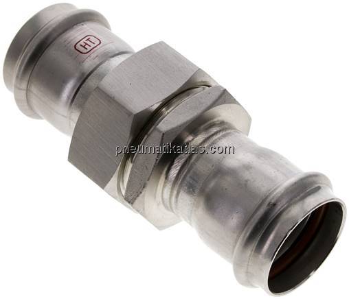 Pressfitting, Verschraubung flachd., 35mm innen, 1.4404