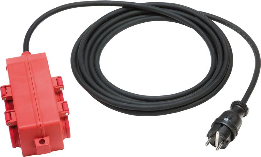 Vierfach-Verteiler IP44 10m H07RN-F3G1,5