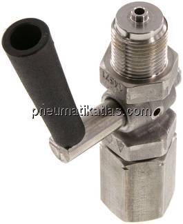 Manometer-Absperrhahn G 1/2" Spannmuffe - Zapfen, 1.4571