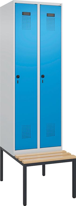 Spind Evolo PLUS 2 Abteile H2120xB600xT815mm RAL7035/RAL5012 /P1G/7021