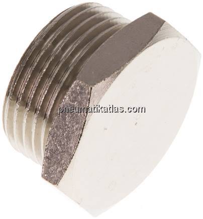 Verschlussstopfen Außenskt. G 3/4", Messing vernickelt