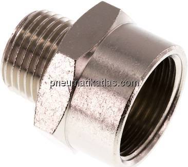 Reduziernippel R 1/2"(AG)-Rp 3/4"(IG), Messing vernickelt