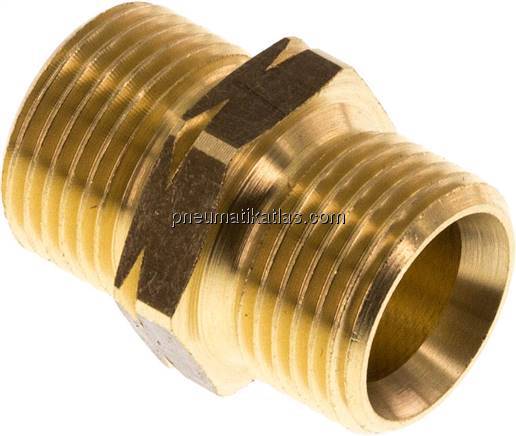 Doppelnippel G 3/8"-G 3/8" LH, Messing