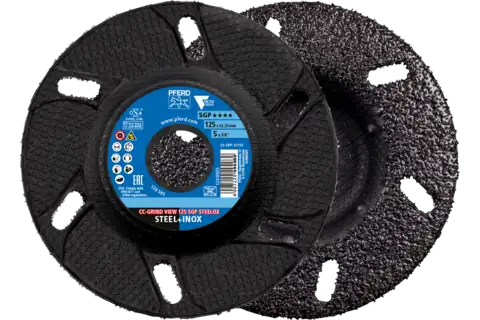 CC-GRIND VIEW Schleifscheibe 125x22,23 mm Speziallinie SGP STEELOX für Stahl/Edelstahl