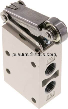 3/2-Wege Endschalter G 1/8", Rollenhebel, Rolle aus Stahl (kugelgelagert)