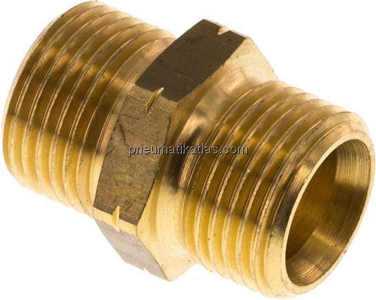 Doppelnippel G 3/8" LH-G 3/8" LH, Messing