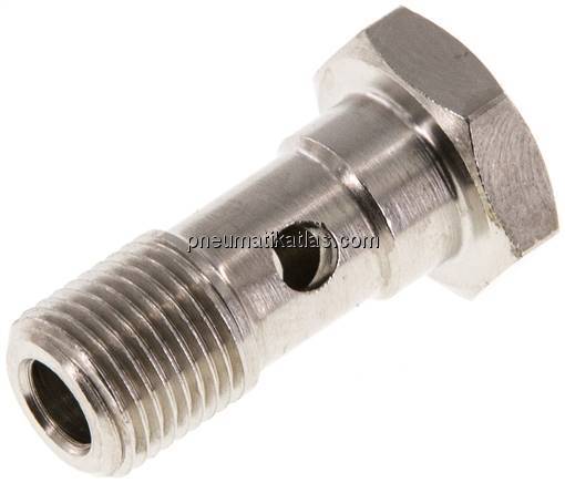 Hohlschraube, 1-fach G 1/8"-22,5mm, Messing vernickelt