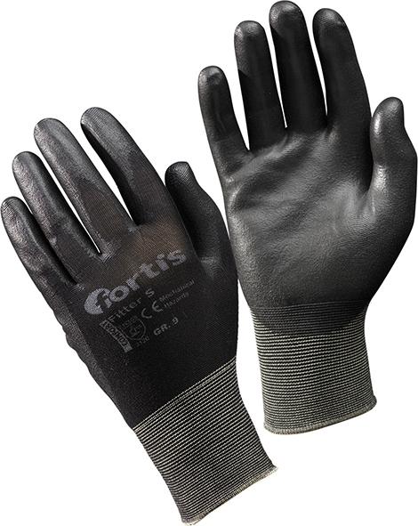 Handschuh Fitter PU, schwarz, SB-verpackt, Gr.10, FORTIS