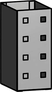 Einhängekasten mittel passend f. Lochwände Lochung 10X10 mm RAL 7018