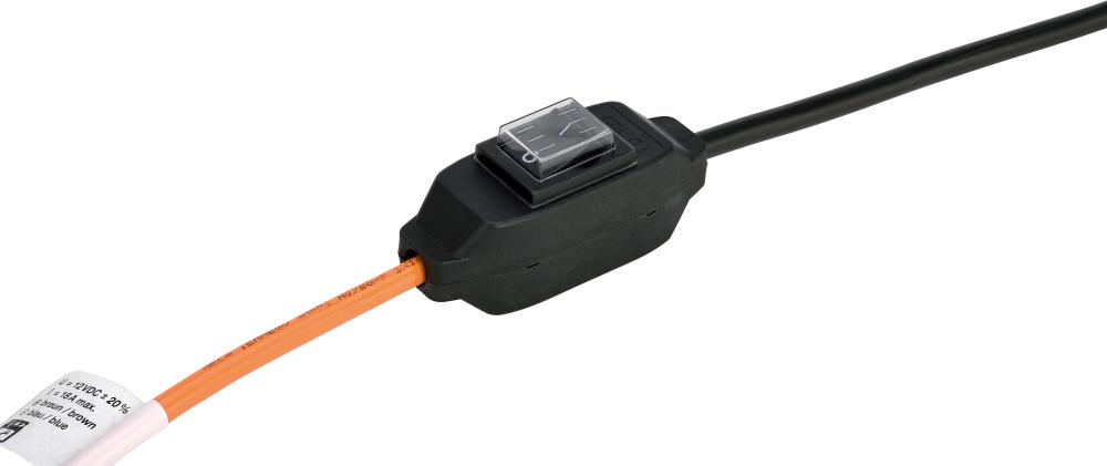 Schnurzwischenschalter kpl. 16A/250V 2-polig Kunststoff schwarz