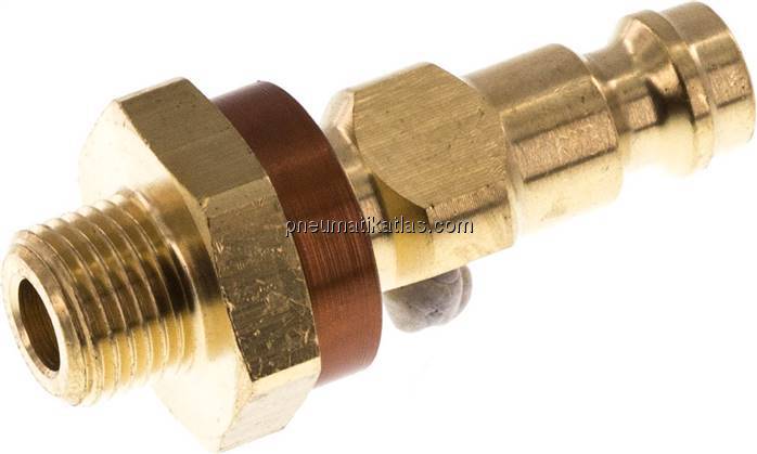 Kupplungsstecker (NW5) G 1/8"(AG), braun, Dreieck 9,5 mm