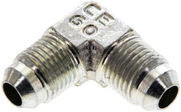 90°-Winkel,UNF 1/2"-20 AG (JIC), Stahl verzinkt