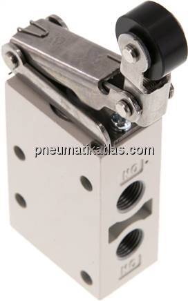 3/2-Wege Endschalter G 1/8", Leerrücklaufrolle, Rolle aus Kunststoff