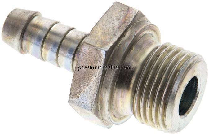 Schlauchnippel G 3/8" AG (Dichtkante), 7 - 8mm