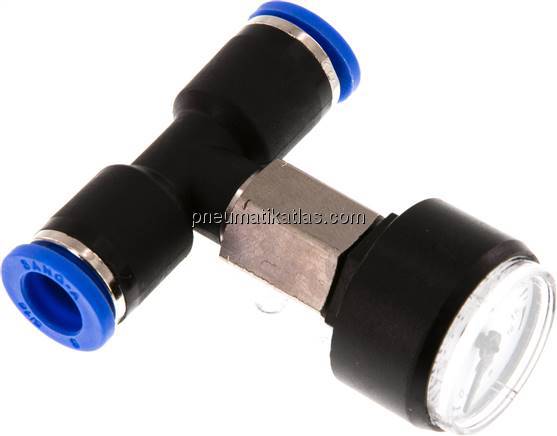 Manometer 0 - 16bar, 8mm Schlauch, IQS-Standard