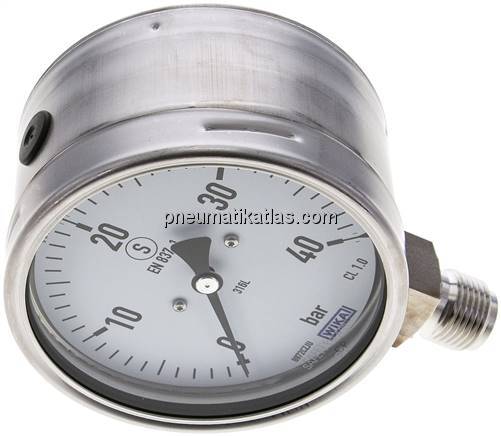 Sicherheits-Manometer senkrecht, 100mm, 0 - 40 bar