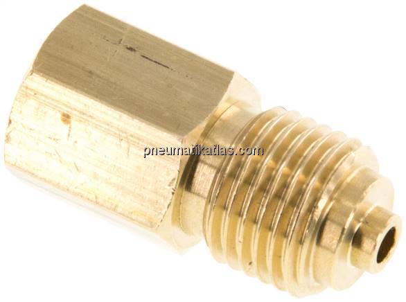 Manom.-Reduzierung G 1/4"(AG)-G 1/8"(IG). Messing, 28mm