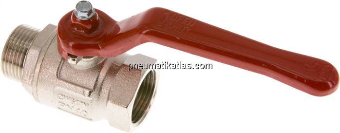 Messing-Kugelhahn, kurz, G 3/4" (AG/IG), -0,9 bis 40bar