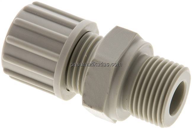 Gerade Verschraubung G 3/8"-10x4mm, Polypropylen