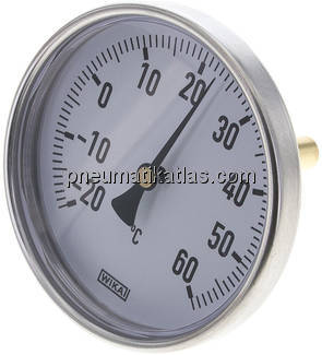 Bimetallthermometer, waagerecht D100/-20 bis +60°C/60mm