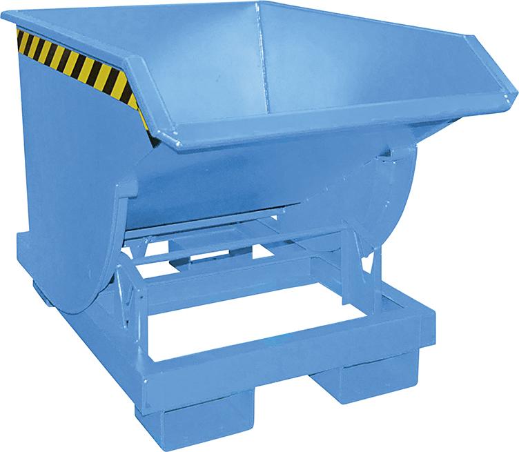 Kippbehälter BKM 500 l B820xT1550xH1045 mm RAL5012 Tragkraft 2500kg mit Abrollsystem