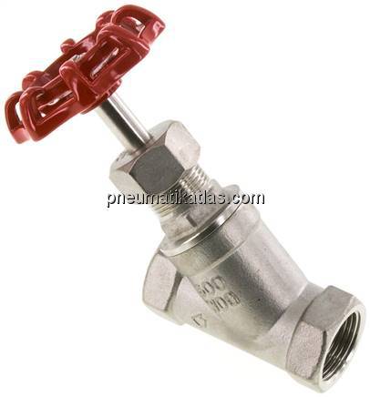 Schrägsitz-Absperrventil, G 3/4", PN 40, Edelstahl
