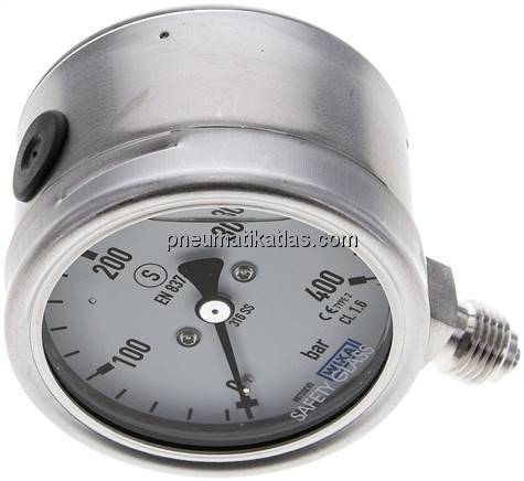 Gly.-Sicherheits-Manometer senkrecht,63mm, 0 - 400 bar