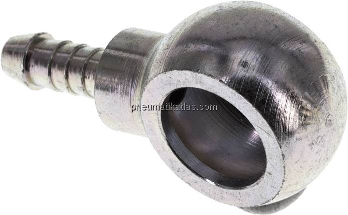 Schlauchnippel 14mm Ring, 5 - 6mm, Stahl verzinkt