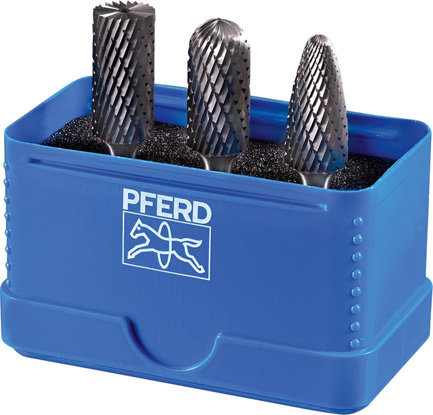 Frässtift-Satz HM 6mm 3-teilig, ZYAS-WRC-RBF Ø12mm, Zahnung 3 Plus Pferd