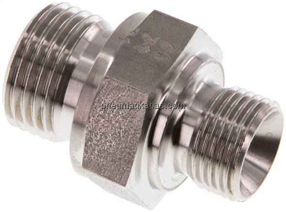 Hydraulik-Doppelnippel G 1/2"-G 3/8", 1.4571