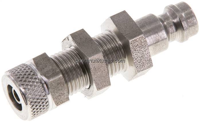 Schott-Kupplungsstecker (NW5) 6x4mm Schlauch, Edelstahl