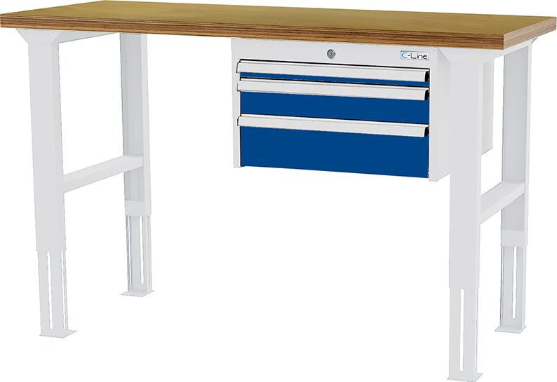 Arbeitstisch B1500mm HV 3 Schbl. 7035/5010 Forum