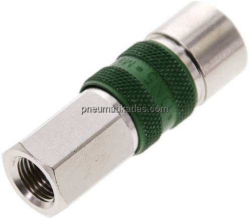 Kupplungsdose (NW5) G 1/8"(IG), grün, Kreis Ø 10,5 mm