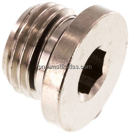 Verschelussstopfen Innenskt. G 1/4", Messing vernickelt