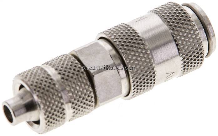 Kupplungsdose (NW2,7) 6x4mm Schlauch, Messing vernickelt