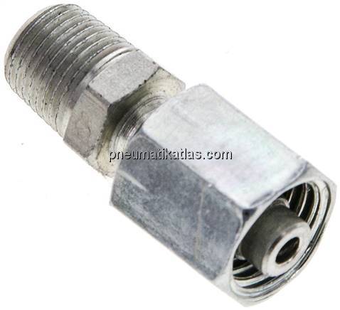 Einstellb. Schneidringverschr. 6 L-NPT 1/8", Stahl verzinkt