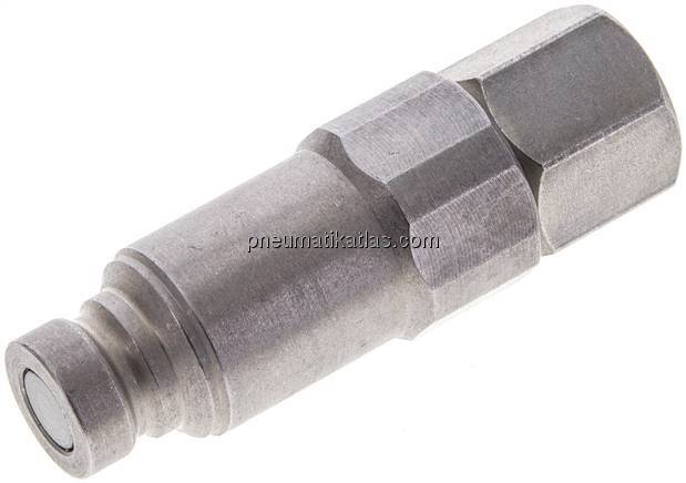 Flat-Face-Stecker mit Druckeleminator, G 1/4", Größe 1